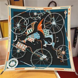 Silk Scarf Women Horse Printed Square Scarves Head Echarpes Silk Foulards Femme Wraps Beach Shawls Bandana Lady Hijabs 90CM