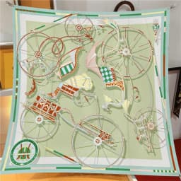 Silk Scarf Women Horse Printed Square Scarves Head Echarpes Silk Foulards Femme Wraps Beach Shawls Bandana Lady Hijabs 90CM