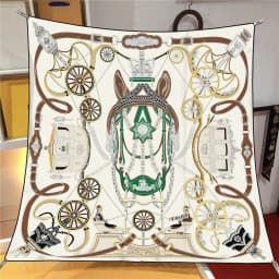 Silk Scarf Women Horse Printed Square Scarves Head Echarpes Silk Foulards Femme Wraps Beach Shawls Bandana Lady Hijabs 90CM