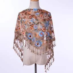 New Muslim Head Wrap Lace Tassel Triangle Scarf Women Flower Shawl Elegant Breathable Wedding Outdoor Accessories 50*150cm