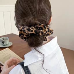 Leopard Print Hair Tie Korea Fashion Hair Rope Oversized Scrunchie For Women High Elasticity Elastic Hair Band Hair Accessories