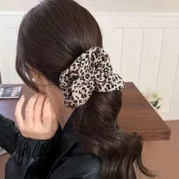 Leopard Print Hair Tie Korea Fashion Hair Rope Oversized Scrunchie For Women High Elasticity Elastic Hair Band Hair Accessories