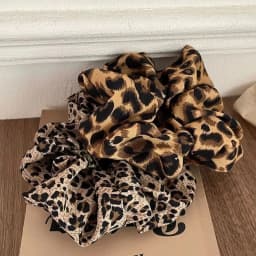 Leopard Print Hair Tie Korea Fashion Hair Rope Oversized Scrunchie For Women High Elasticity Elastic Hair Band Hair Accessories