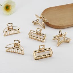 12 Styles Fashion Mini 4cm Metal Hair Claw For Women Gold Color Cross Crab Hair Clip Korean Elegant Geometric Hairpin Girl Hair
