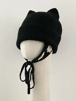 Warm Knitted  Ear Woolen Cap Women's Face Slimming Winter Fashion Accessory Street Style No Brim Hat Casual Style