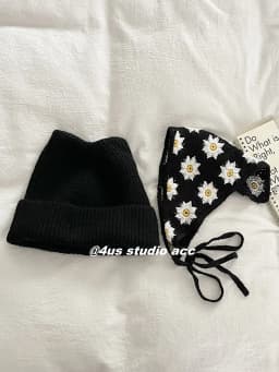 Warm Knitted  Ear Woolen Cap Women's Face Slimming Winter Fashion Accessory Street Style No Brim Hat Casual Style