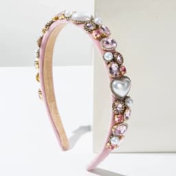 Pink Valentine's Day Baroque Full Diamond Love Pearl Versatile Headband Party Holiday Hair Accessories Girl