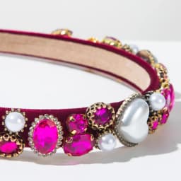 Pink Valentine's Day Baroque Full Diamond Love Pearl Versatile Headband Party Holiday Hair Accessories Girl