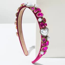 Pink Valentine's Day Baroque Full Diamond Love Pearl Versatile Headband Party Holiday Hair Accessories Girl