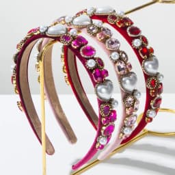 Pink Valentine's Day Baroque Full Diamond Love Pearl Versatile Headband Party Holiday Hair Accessories Girl