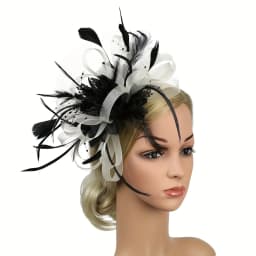 Fascinators Hat Lady Tea Party Headband Flower Cocktail Mesh Feather Hairpin Kentucky Derby Hat Wedding