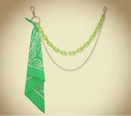 High street pants chain accessories ins hip hop pendant acrylic plastic pants chain square towel men's and women's fluorescent