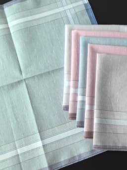 29CM/11.4-inch Cotton Jacquard Mini Handkerchief Universal Fashionable and Exquisite Decoration 6PCS, Thin Version