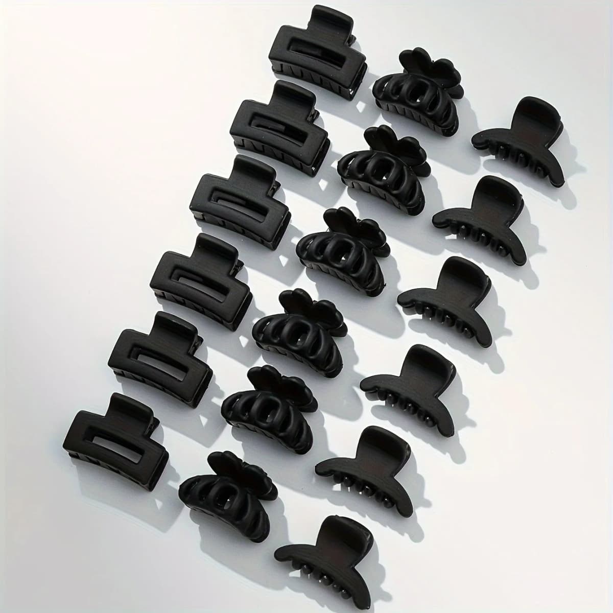18Pcs/set Elegant Geometric Square Bow Black Small Hair Claws Clip Hairpins Barrette Headwear For Women Girls Hair Accessories