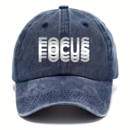 FOCUS Print Cap Washed Cotton Adjustable Classic Style Baseball Cap, Sports Duckbill Hat for Men and Women