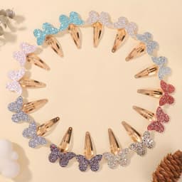 16Pcs Geometric Hair Clip Glitter DropletColorful Gradient Children Bangs BB Alloy Hairpins Girls Headclips Hair Accessories