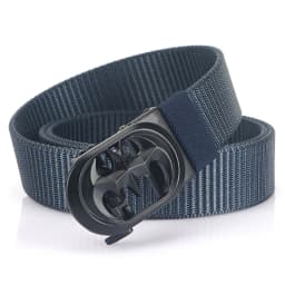 Men Nylon Belt Luxury Bat Metal Automatic Buckle Canvas Belts for Women Fashion Jeans Waistband Casual Male Strap Black