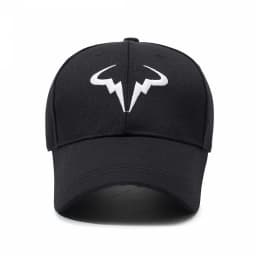 Stylish Black Baseball Cap with Unique White Bull - Horn - like Logo, Ideal for Everyday Wear and Outdoor Activities
