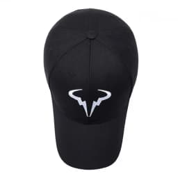 Stylish Black Baseball Cap with Unique White Bull - Horn - like Logo, Ideal for Everyday Wear and Outdoor Activities
