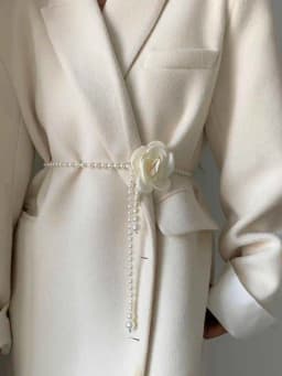 1pcs Pearl Waist Belt Women's New Style Camellia Decorative Versatile Waist Belt Matching Dress Coat Jacket Fashion Elegant Belt