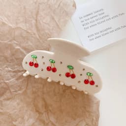 Cute Cherry Pie Acetate Hair Clip, Back of the Head Updo Claw Clip, Nice Hair Accessories New Design Rhinestone Hair Ornament