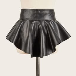 Black Wide Corset Belt Dress Decorative Slimming Belt Layered Swallow Tail Waist Seal Lace-up PU Leather Waistband