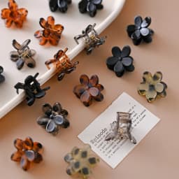 10pcs Vintage Leopard Print Mini Flower Hair Claw Clip Cartoons Sweet Colorful Side Bang Clip Hairpin Barrette Hair Accessories