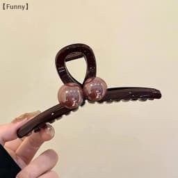 Elegant Pearl Hair Claw For Women Girls Simple Large Shark Clip Trendy Plastic Hairpin Fashion Versatile Hair Accessories Gifts
