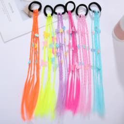 Women Girls Colorful Butterfly Wigs Hairclip Ponytail Holder Princess Bows Unicorn Braid Headwear Ornaments Hair Accessories