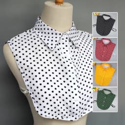 Polka-dot false collar for shirts. It can be used as a decorative piece for shirts, sweaters, and sweatshirts in spring, summer,