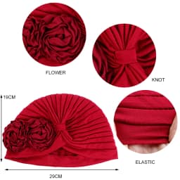 Muslim Fashion Flower Hijab Turban Ethnic Islamic Women Beanie Hat Hair Loss Chemo Headwear Head Wrap Cap Trendy Ladies Bandana