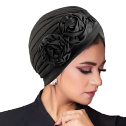 Muslim Fashion Flower Hijab Turban Ethnic Islamic Women Beanie Hat Hair Loss Chemo Headwear Head Wrap Cap Trendy Ladies Bandana