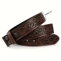 Genuine Leather retro men's and women's belt embossed pure cowhide retro nostalgic belts for women versatile jeans Western style