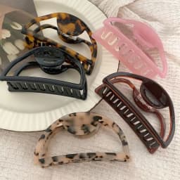 1pc France large hollow half round hair grab acetic acid hair grab clip clip shark clip hair accessories