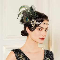 1920s Flapper Peacock Feather Headband Roaring 20s Showgirl Hair band Great Gatsby Hair Accessories 머리띠 резинки для волос 헤어밴드