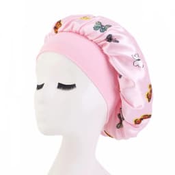 Beautiful Butterfly Printed Bonnet Elastic Bandanas Night Sleep Cap Women's Hair Care Turban Headwrap Bathroom Shower Headwear