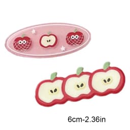 2pcs Apple Bangs Duckbill Clip for Japanese and Korean Girls; Cute Fruit Oval Side Hair Clip for Fragments; Head Accessories