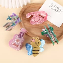 1pc Cartoon Little Donkey Claw Clip Creative Resin Children's Hair Clip Transparent Acrylic Shark Clip