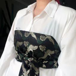 1Pc Japanese Haori Kimono Yukata Obi Belt Decor Brocade Jacquard Fabric Waistband Shirt Dress Decor Chest Wrapped Cummerbunds