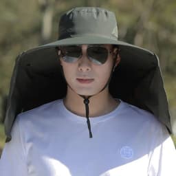 100%Polyester Men's Hat Summer Outdoor Sun Protection Wide Brim Hat Anti-Uv Sun Hat Shawl Removable Mountaineering Fish Hats