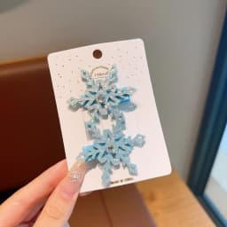 2pcs Winter new Frozen snowflake hairpin children's hair clip Elsa princess hair accessory girl side BB clip