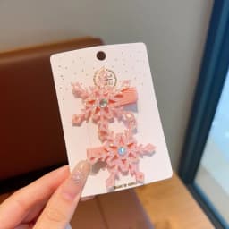 2pcs Winter new Frozen snowflake hairpin children's hair clip Elsa princess hair accessory girl side BB clip