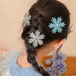 2pcs Winter new Frozen snowflake hairpin children's hair clip Elsa princess hair accessory girl side BB clip