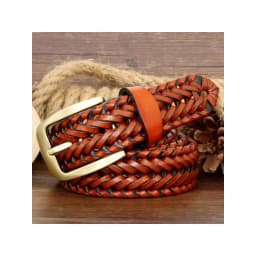 Men And Women Belt Genuine Leather Female Luxury Strap Belts Cummerbund Woven Knitted Quality High Jeans Trousers Accessories