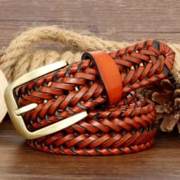 Men And Women Belt Genuine Leather Female Luxury Strap Belts Cummerbund Woven Knitted Quality High Jeans Trousers Accessories