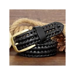 Men And Women Belt Genuine Leather Female Luxury Strap Belts Cummerbund Woven Knitted Quality High Jeans Trousers Accessories