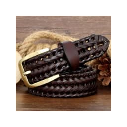 Men And Women Belt Genuine Leather Female Luxury Strap Belts Cummerbund Woven Knitted Quality High Jeans Trousers Accessories