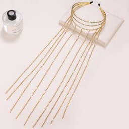 Diamond tassel personality style multi-layer headband Europe and America exaggerated rhinestone tassel temperament headband fash