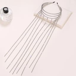 Diamond tassel personality style multi-layer headband Europe and America exaggerated rhinestone tassel temperament headband fash