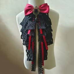 Lolita Black Lace Bow Ties Court Style Elegant Fashion Women's Dress Shirt Bowtie Anime Cosplay Accessories Detachable Collars